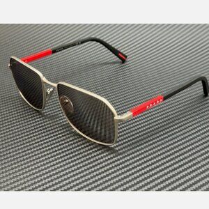 Prada Silver Men's Mirror 57mm Sunglasses